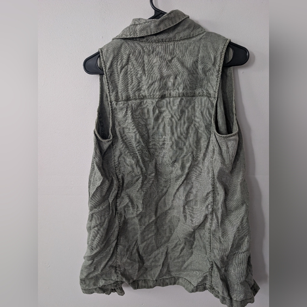 Anthropologie Marrakech Tombolo Utility‎ Vest Army Green Button Close - Picture 5 of 5